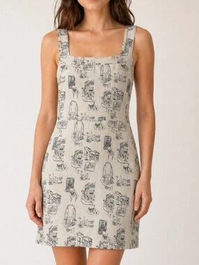 Abercrombie & Fitch Linen Blend Square Neck Mini Dress - Size M